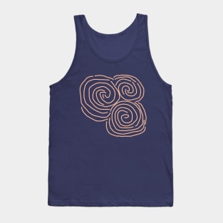 Celtic Spiral Irish Roots Peach Fuzz Line Drawing Tank Top